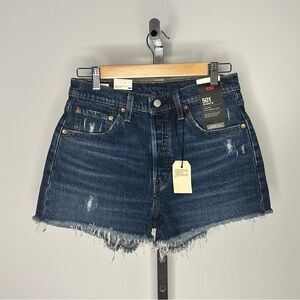 Levi's Blue Jean Shorts Distressed High-Waisted